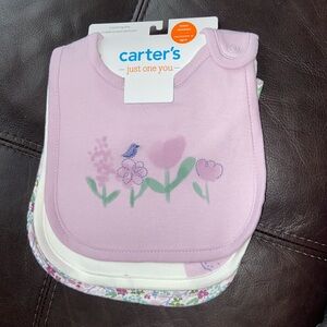 Carter's Pink Floral Baby Bib Set